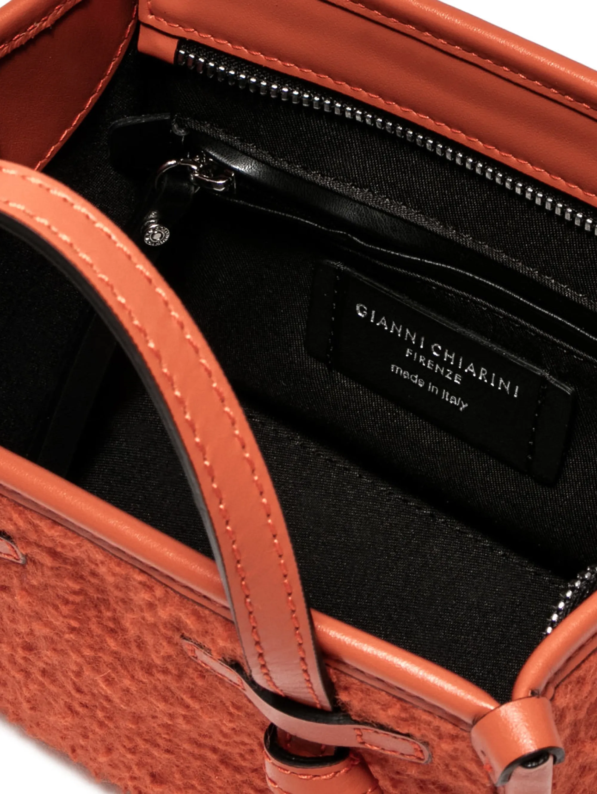 Borsa a Mano in Tessuto Casentino Arancio