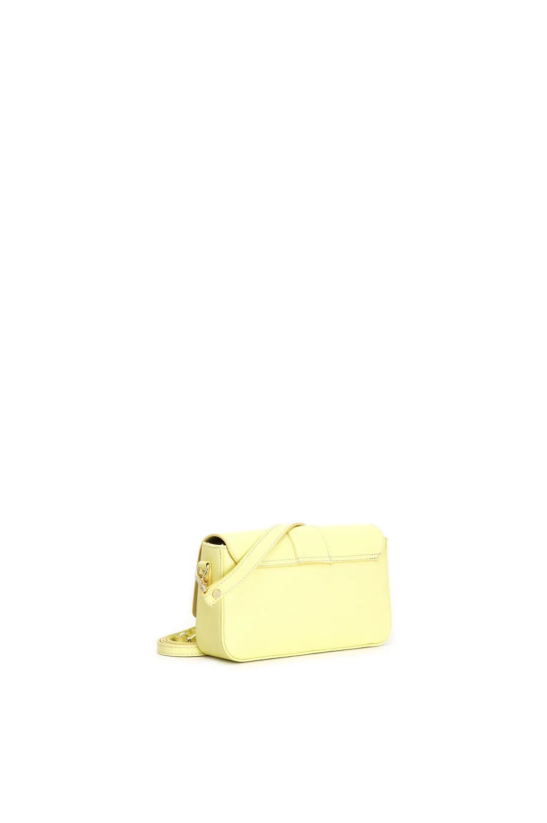 borsa a spalla in pelle con borchia quadrata cafènoir limone
