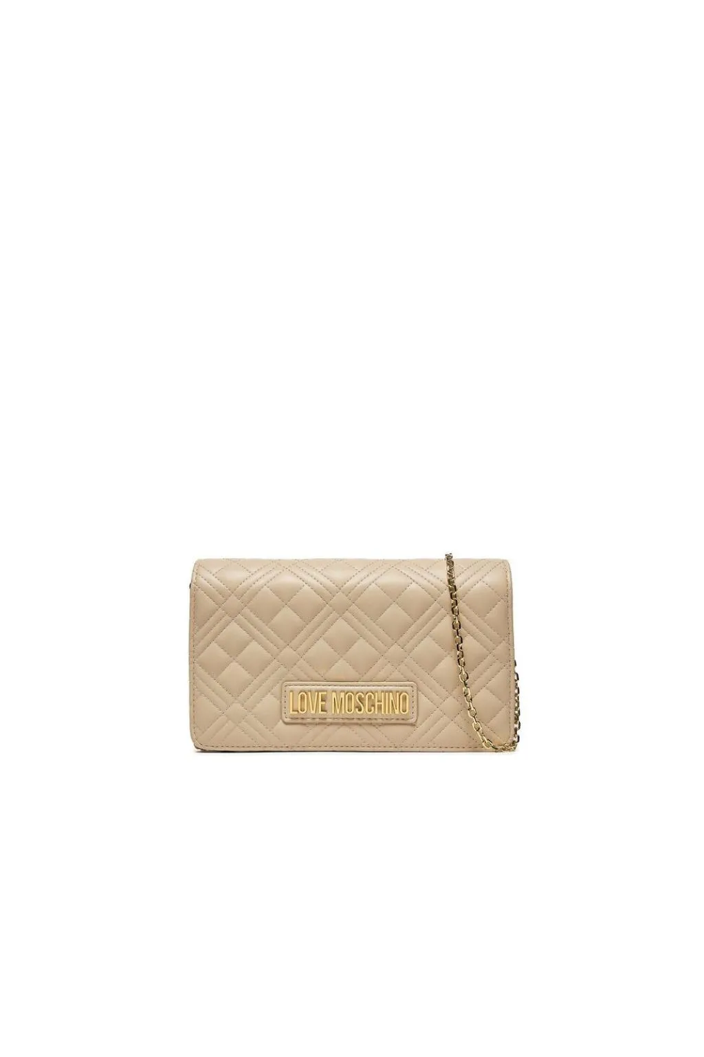 BORSA A TRACOLLA AVORIO LOVE MOSCHINO CON LOGO IN METALLO MATEL 4079