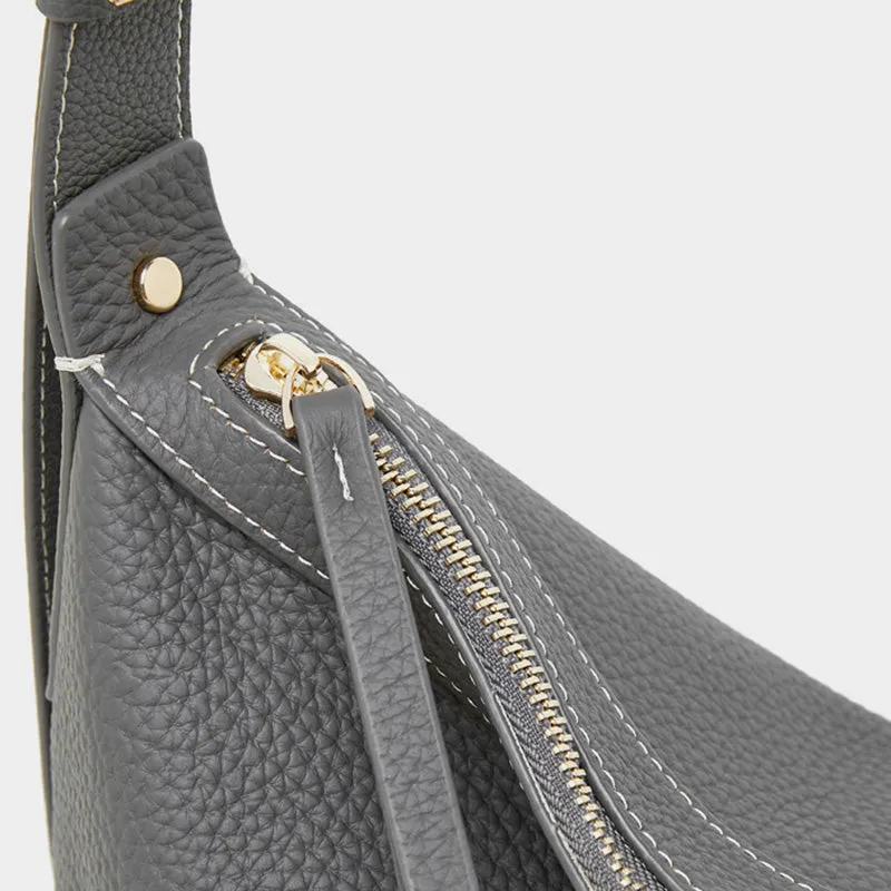 Borsa a tracolla casual da donna semplice in morbida pelle solida