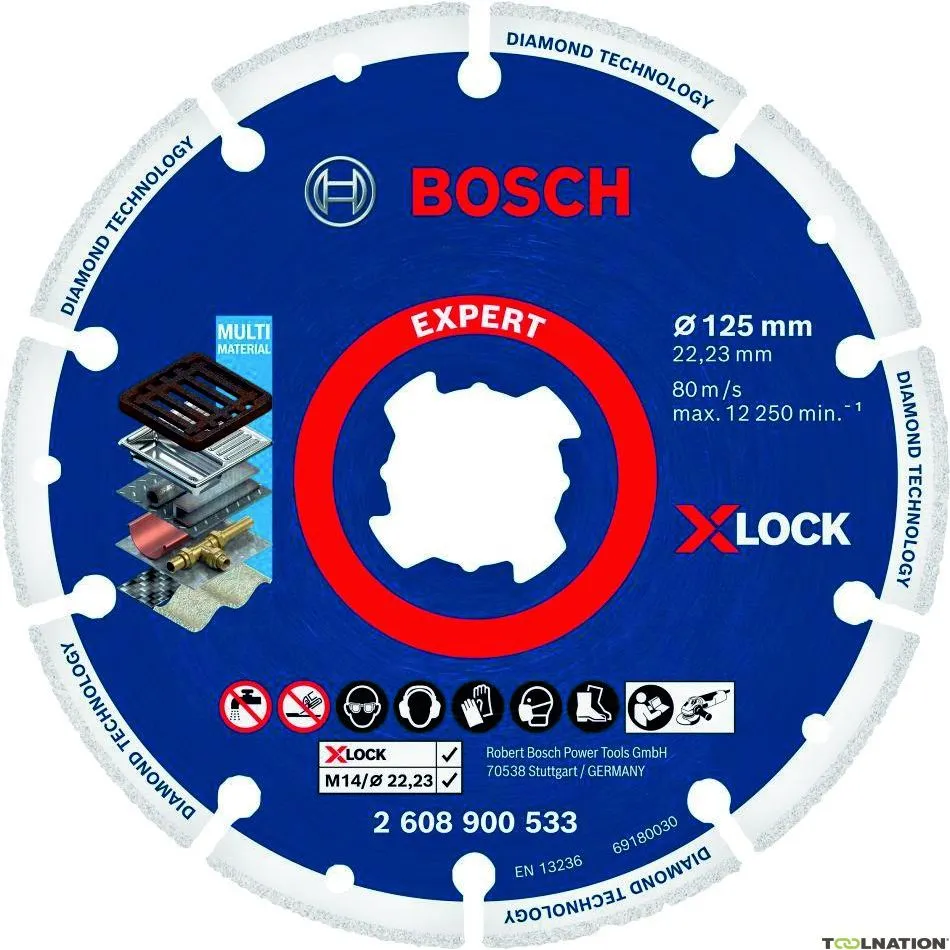 Bosch Professional Accessori 2608900533 X-LOCK disco diamantato in metallo 125 x 22,23 mm