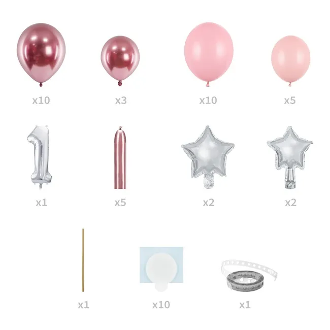 Bouquet di palloncini rosa Numero 1 - PartyDeco - 50 pz.