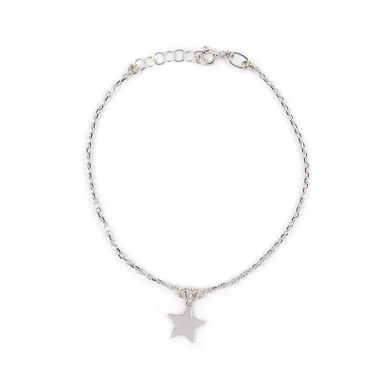 Bracciale con stella pendente in oro bianco