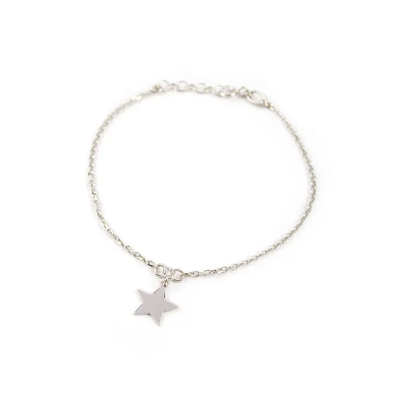 Bracciale con stella pendente in oro bianco