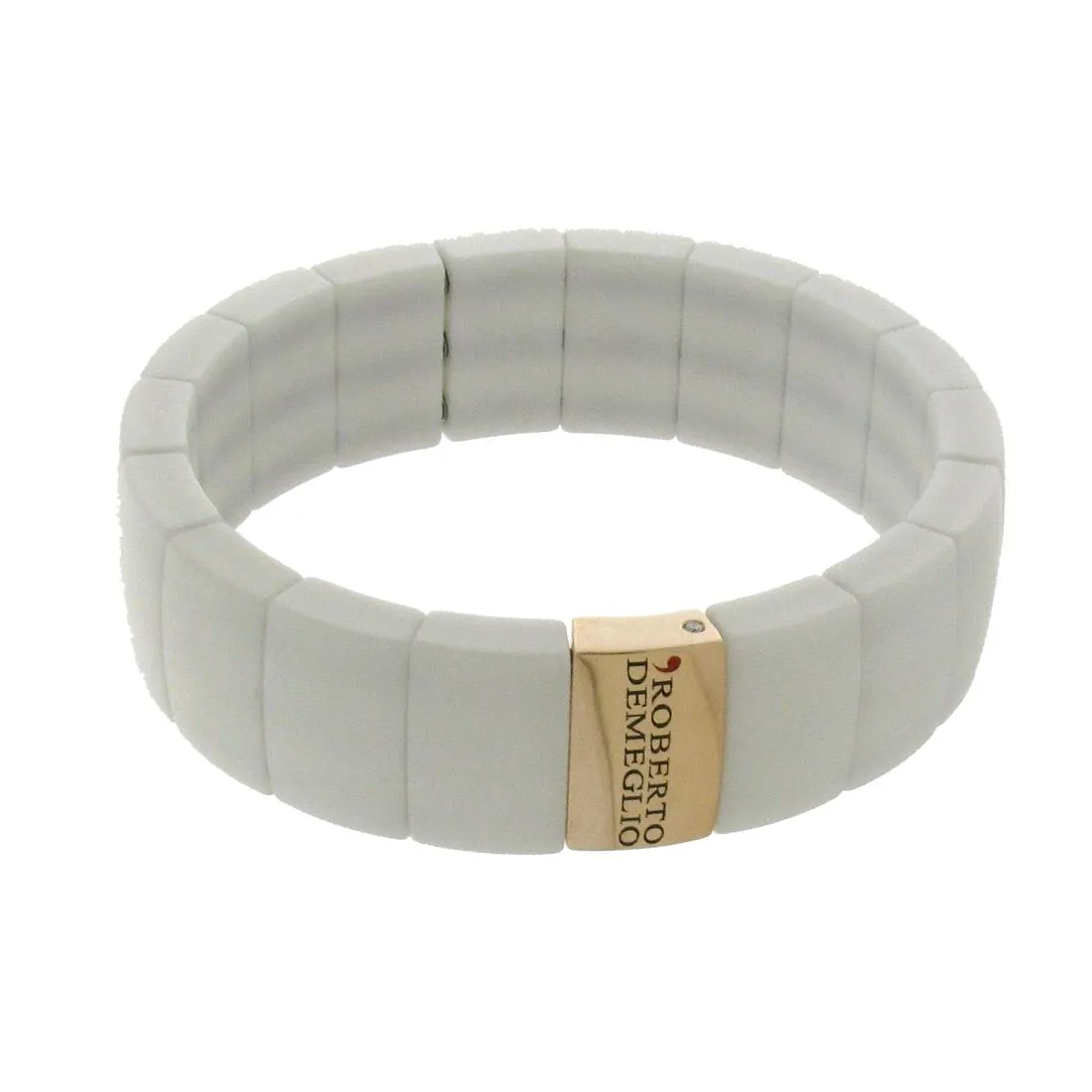 Bracciale Domino 1 file di ceramica bianca