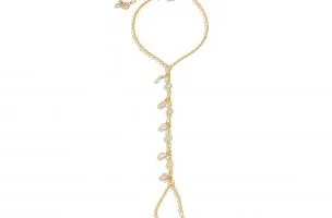 Bracciale elegante con strass, colore oro.