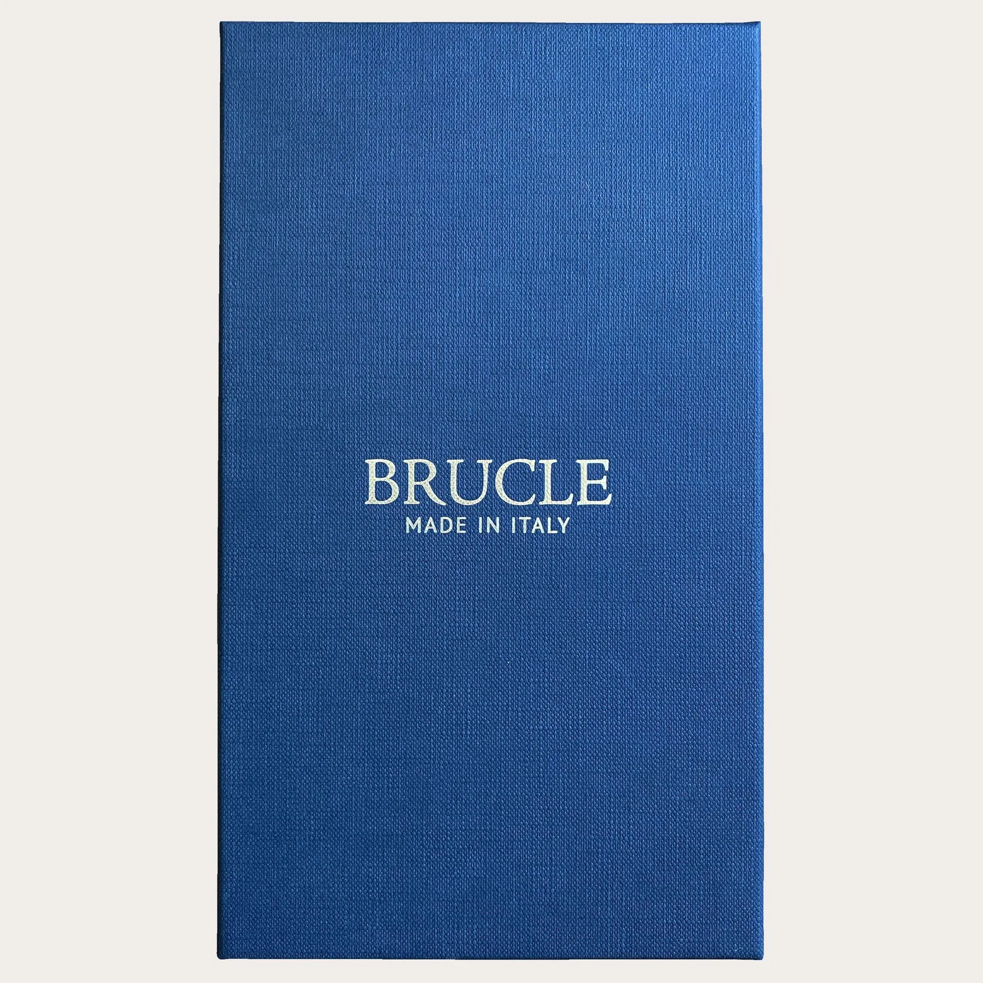 Bretelle larghe elastiche blu e beige a rombi con clip