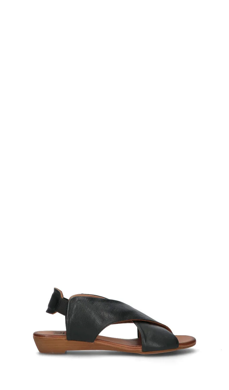 BUENO Sandalo donna nero in pelle
