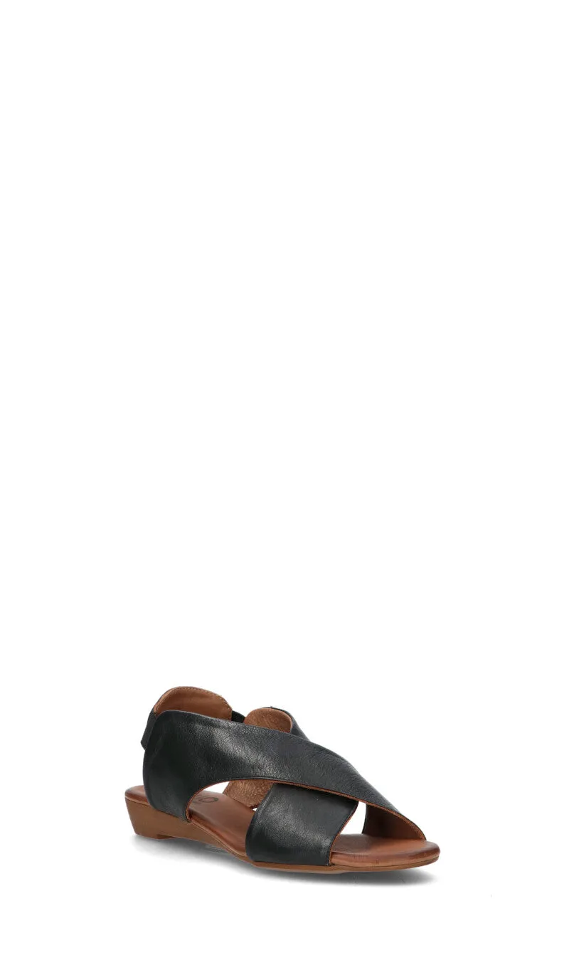 BUENO Sandalo donna nero in pelle