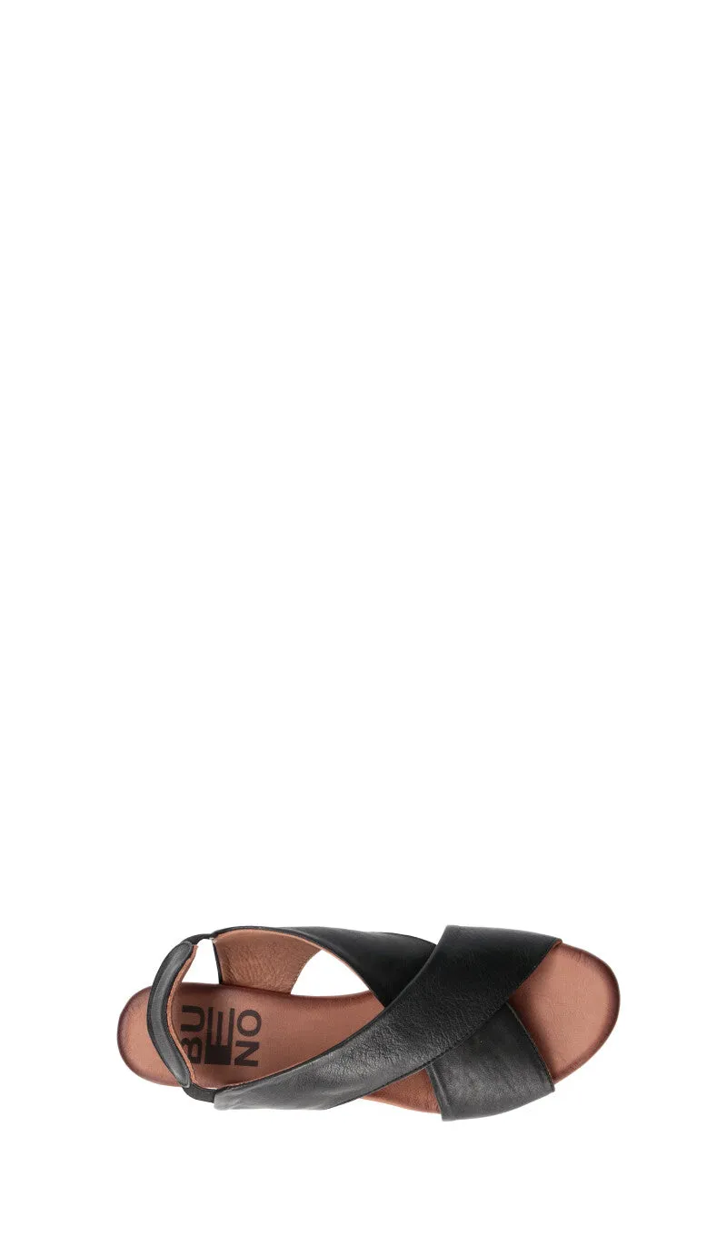 BUENO Sandalo donna nero in pelle