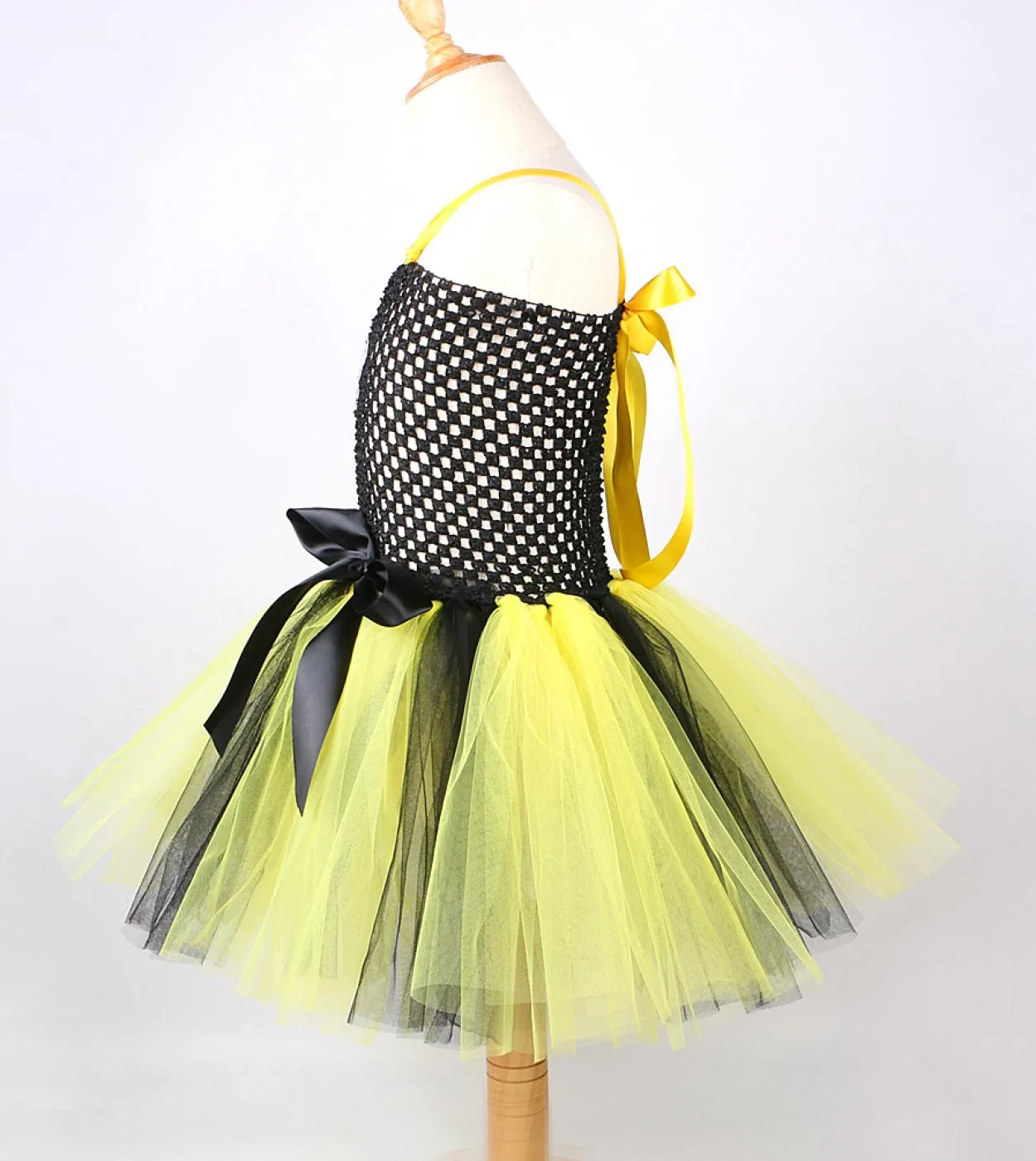 Bumble Bee Tutu Dress For Baby Girls Birthday Outfit Costume di Halloween per bambini Honeybee Cosplay Abiti con ala Headb
