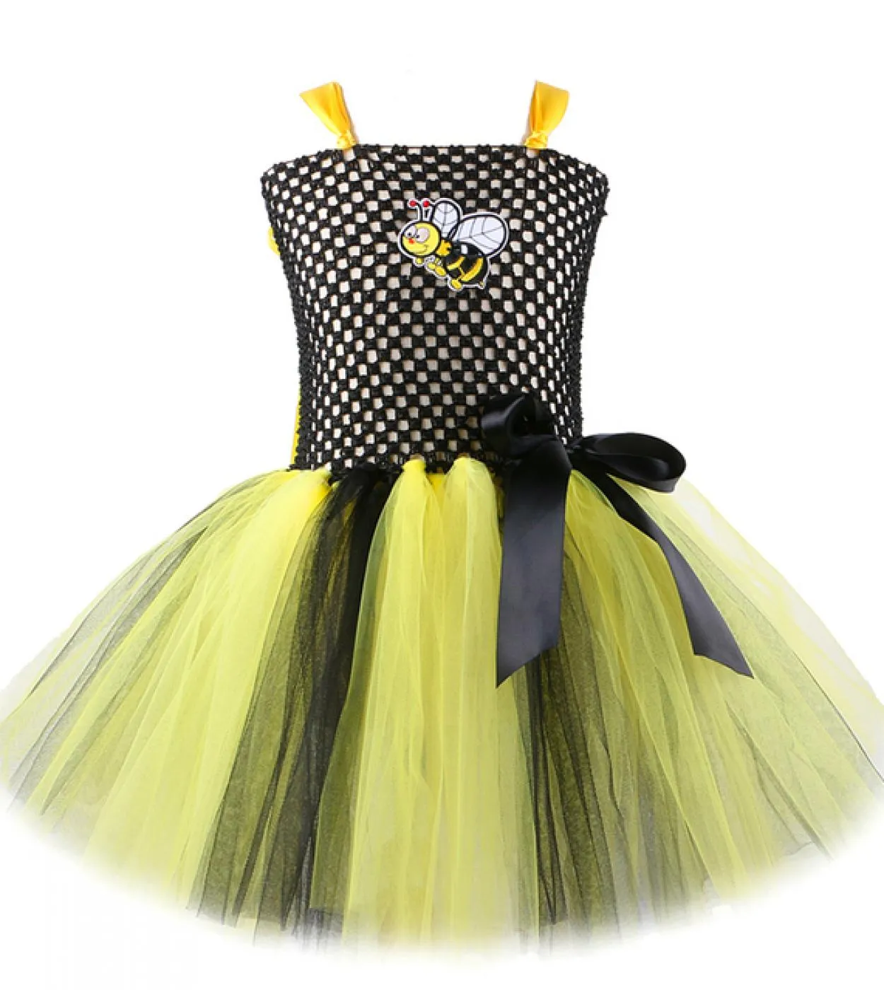 Bumble Bee Tutu Dress For Baby Girls Birthday Outfit Costume di Halloween per bambini Honeybee Cosplay Abiti con ala Headb