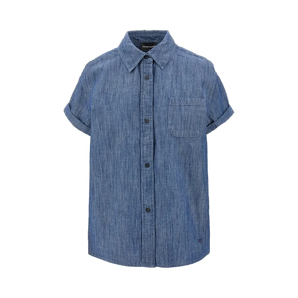 Camicia a manica corta in denim