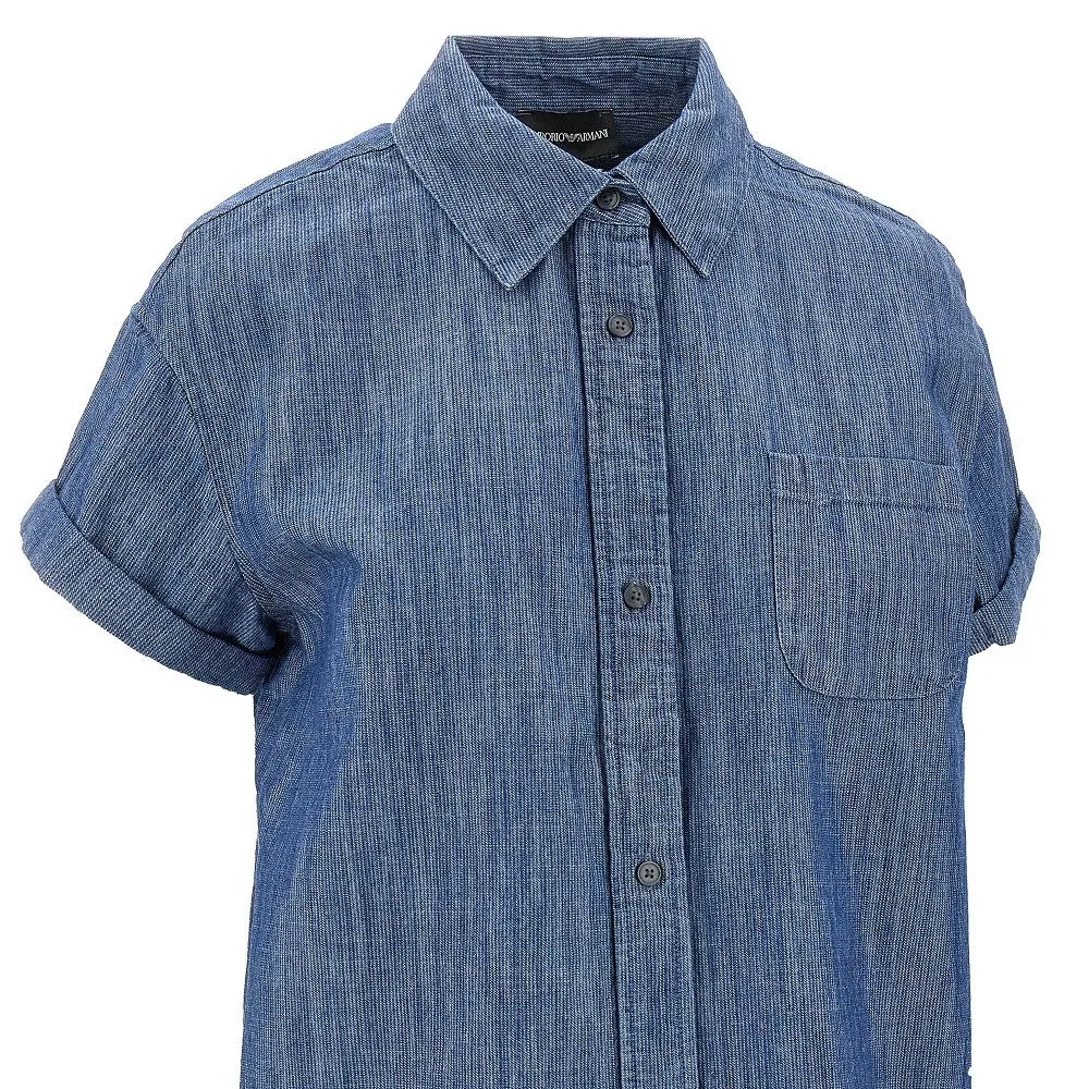 Camicia a manica corta in denim