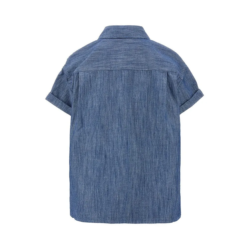 Camicia a manica corta in denim