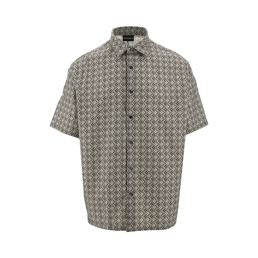 Camicia a manica corta in popeline stampato