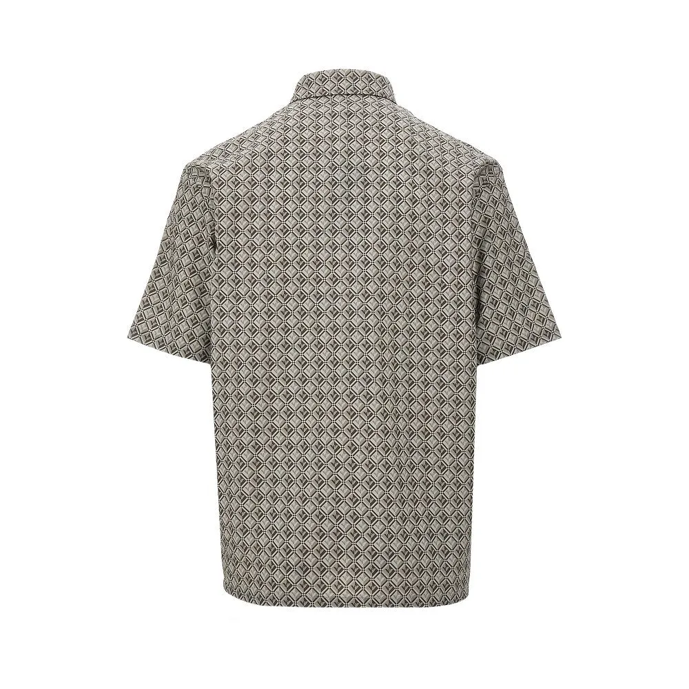 Camicia a manica corta in popeline stampato