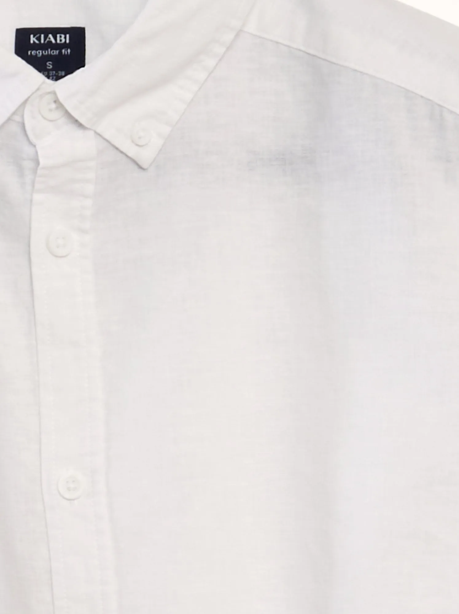 Camicia a maniche lunghe con lino - BIANCO