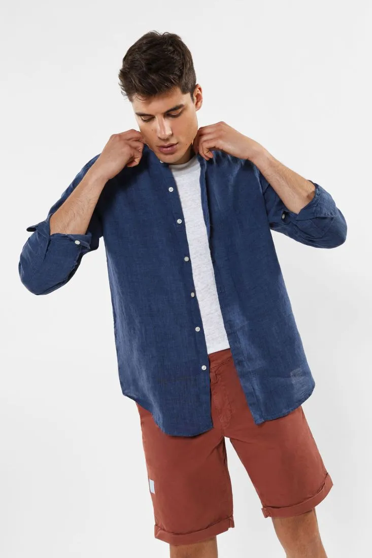 Camicia alla coreana in lino