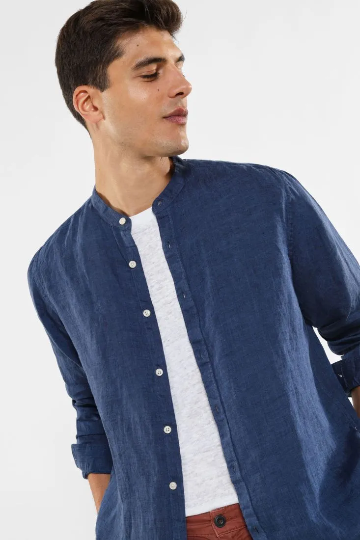 Camicia alla coreana in lino