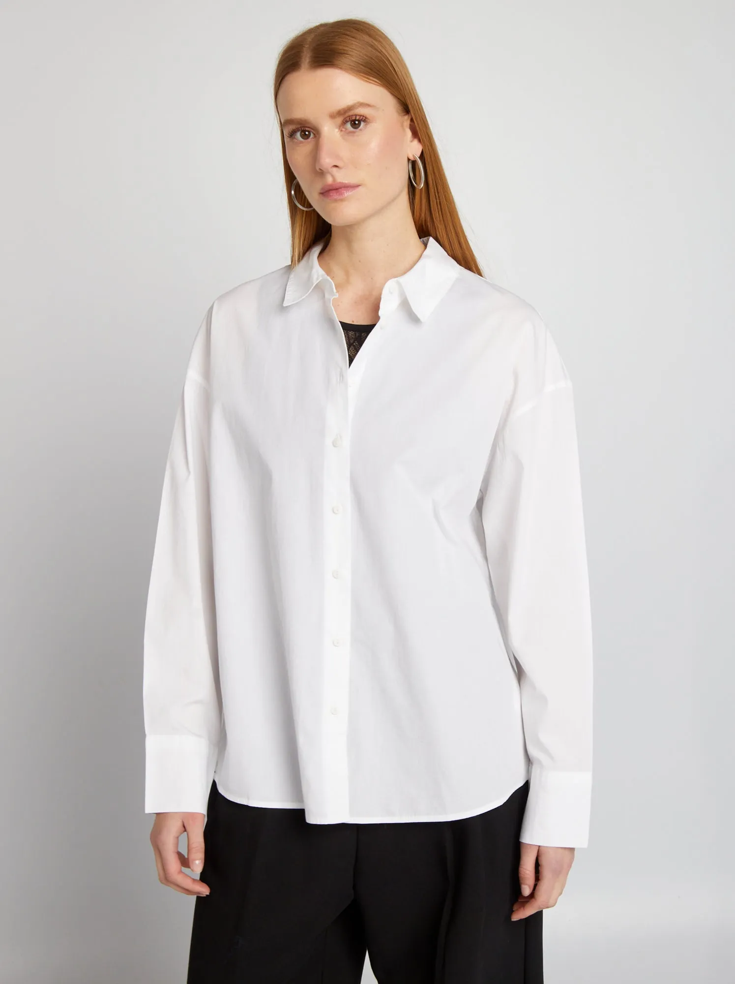 Camicia basica in popeline - bianco