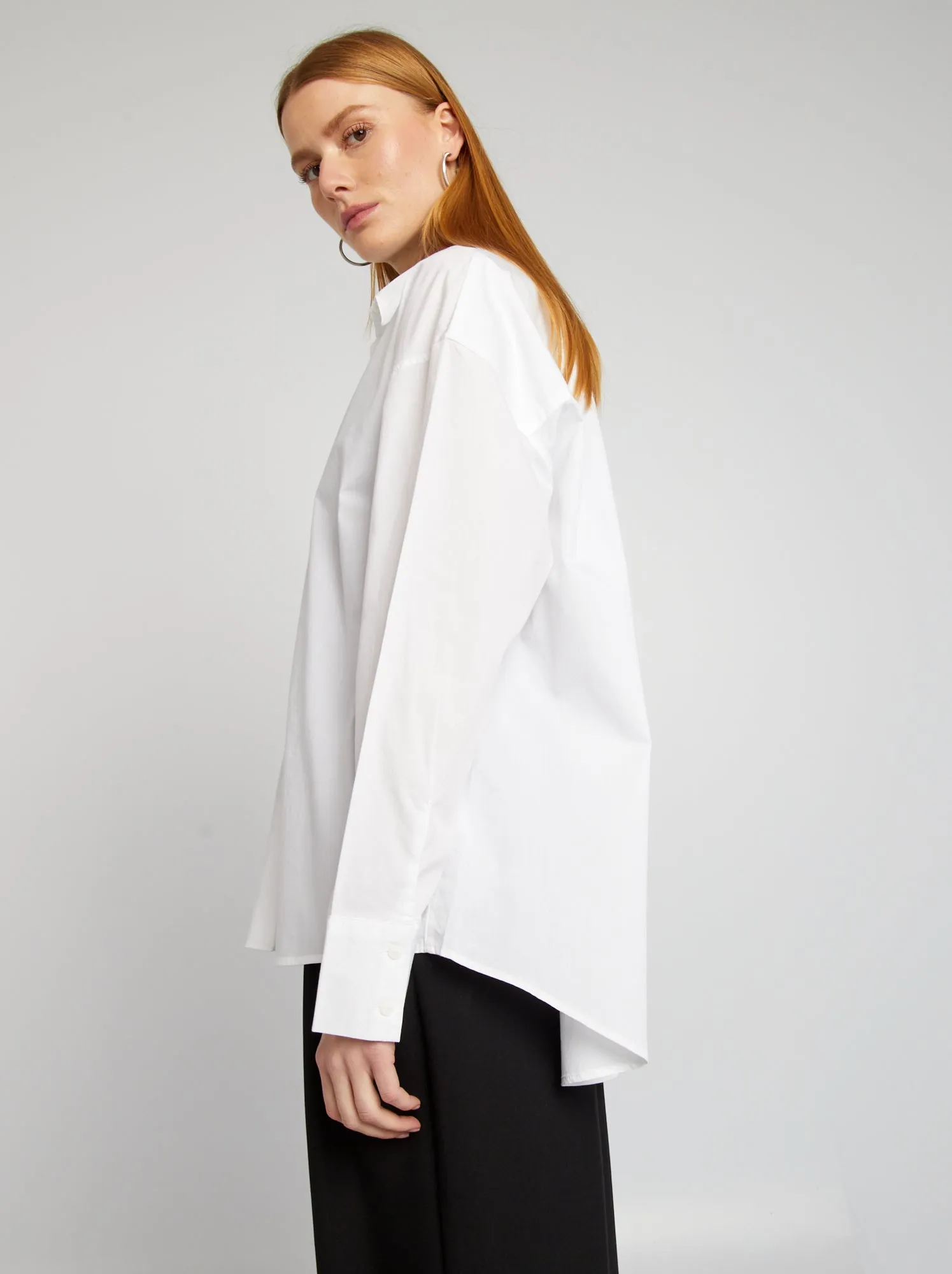 Camicia basica in popeline - bianco