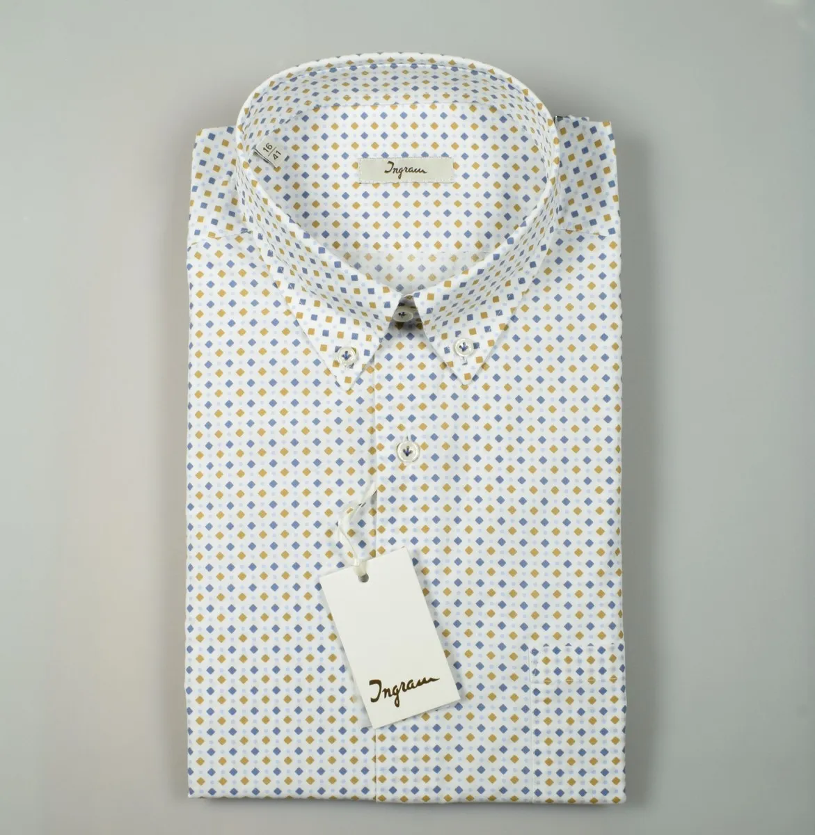 Camicia button down ingram regular fit cotone stampato