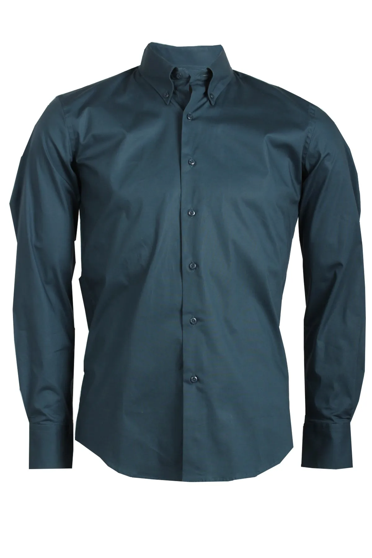 Camicia classica da uomo in cotone elasticizzato button down