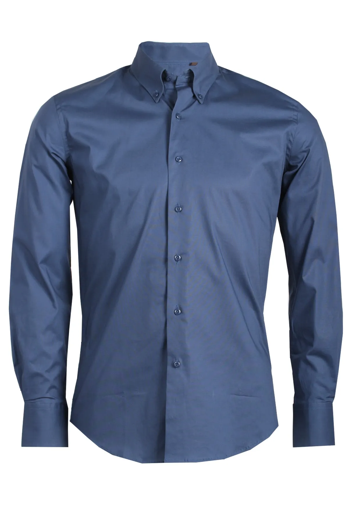 Camicia classica da uomo in cotone elasticizzato button down