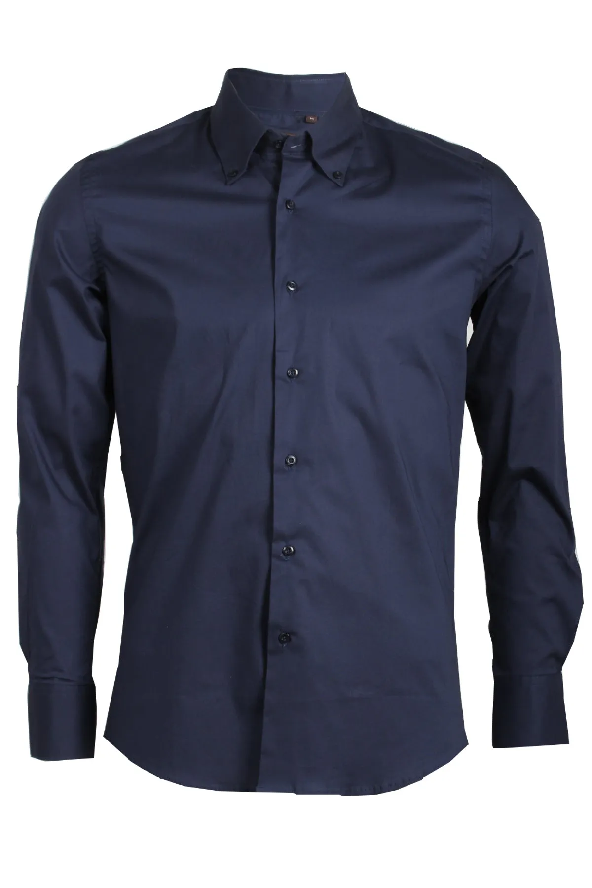 Camicia classica da uomo in cotone elasticizzato button down