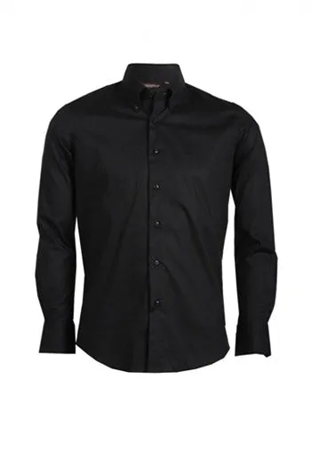 Camicia classica da uomo in cotone elasticizzato button down