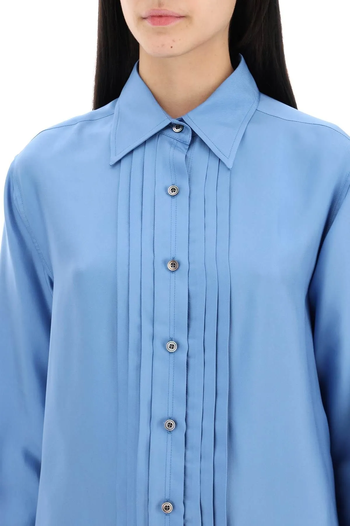 Camicia con pettorina plissettata