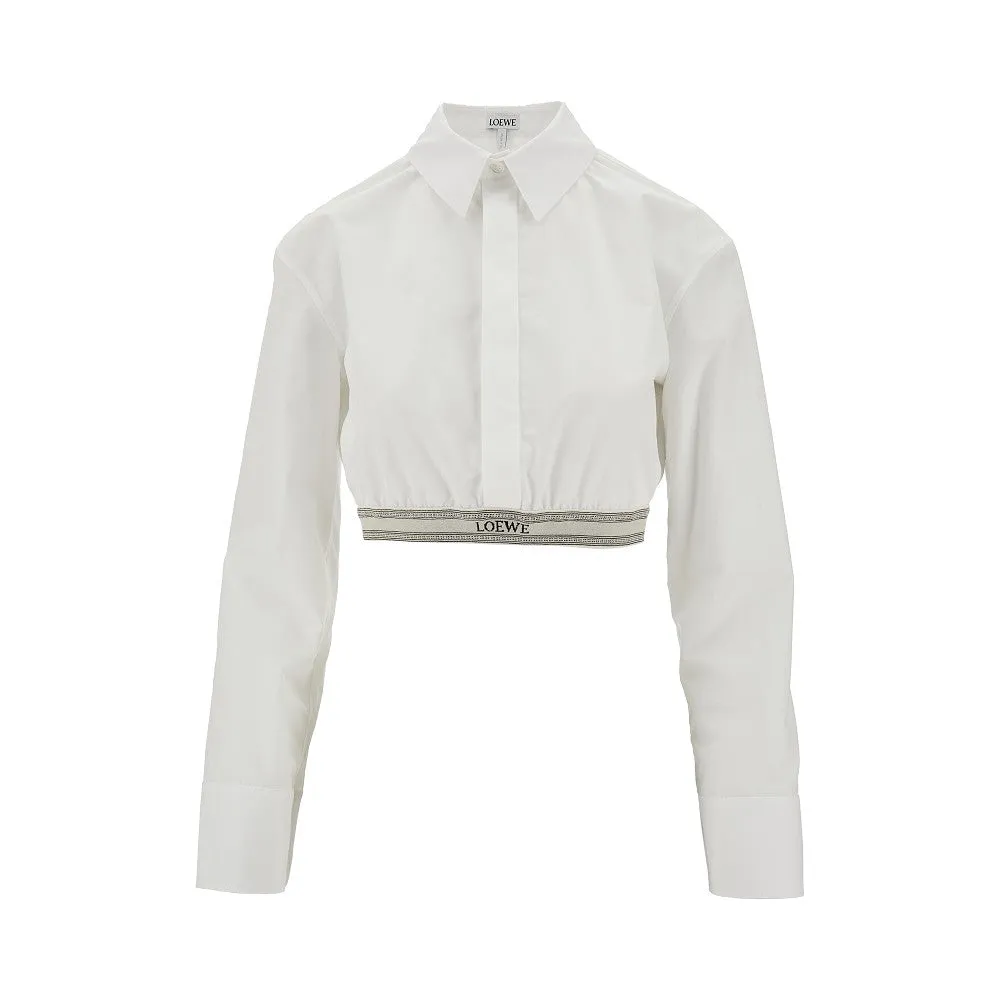 Camicia cropped con banda elastica