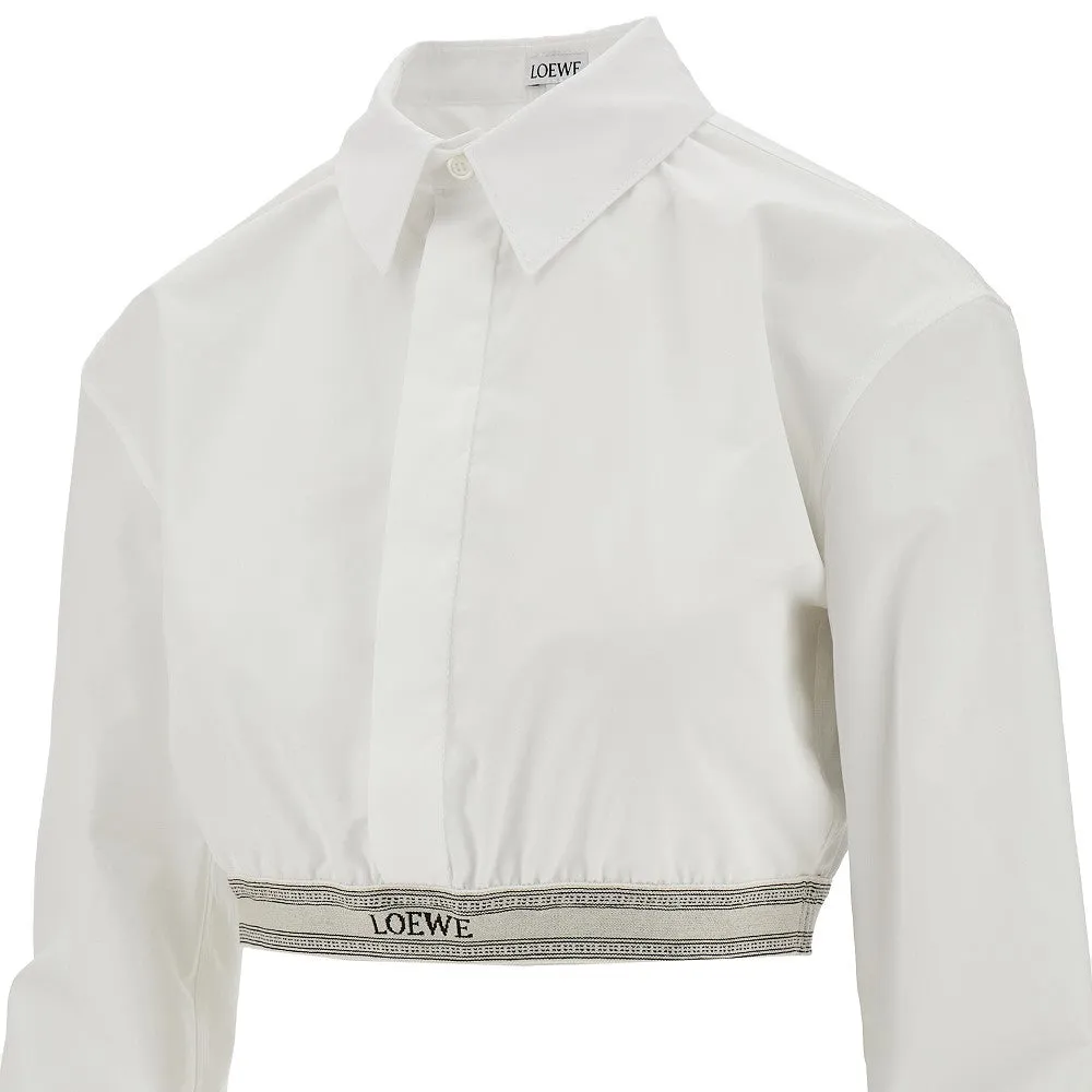 Camicia cropped con banda elastica