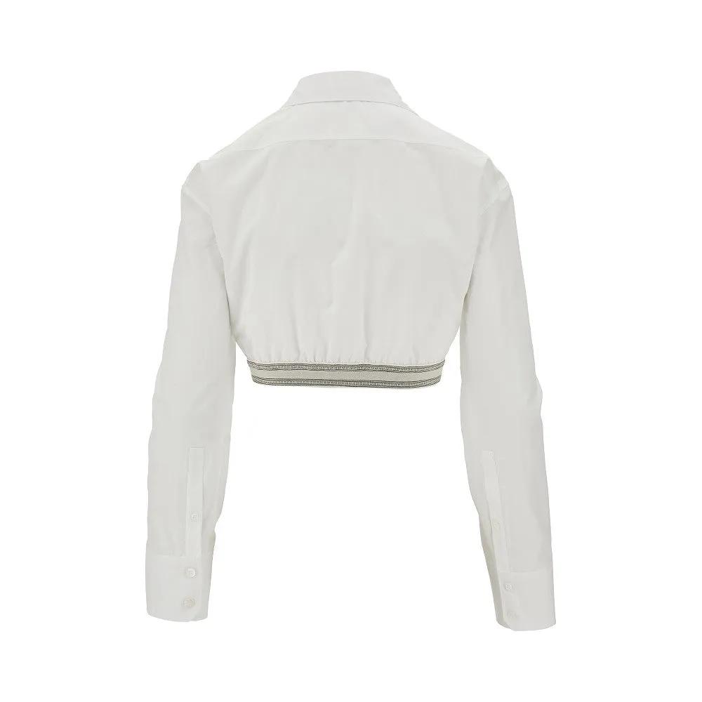 Camicia cropped con banda elastica