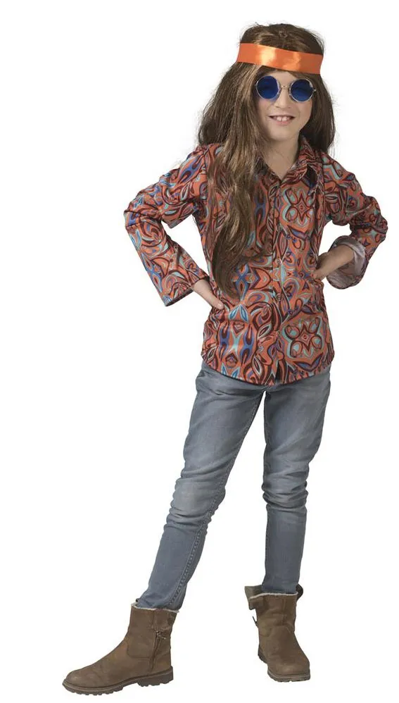Camicia hippie Costume da ragazzo Marvin