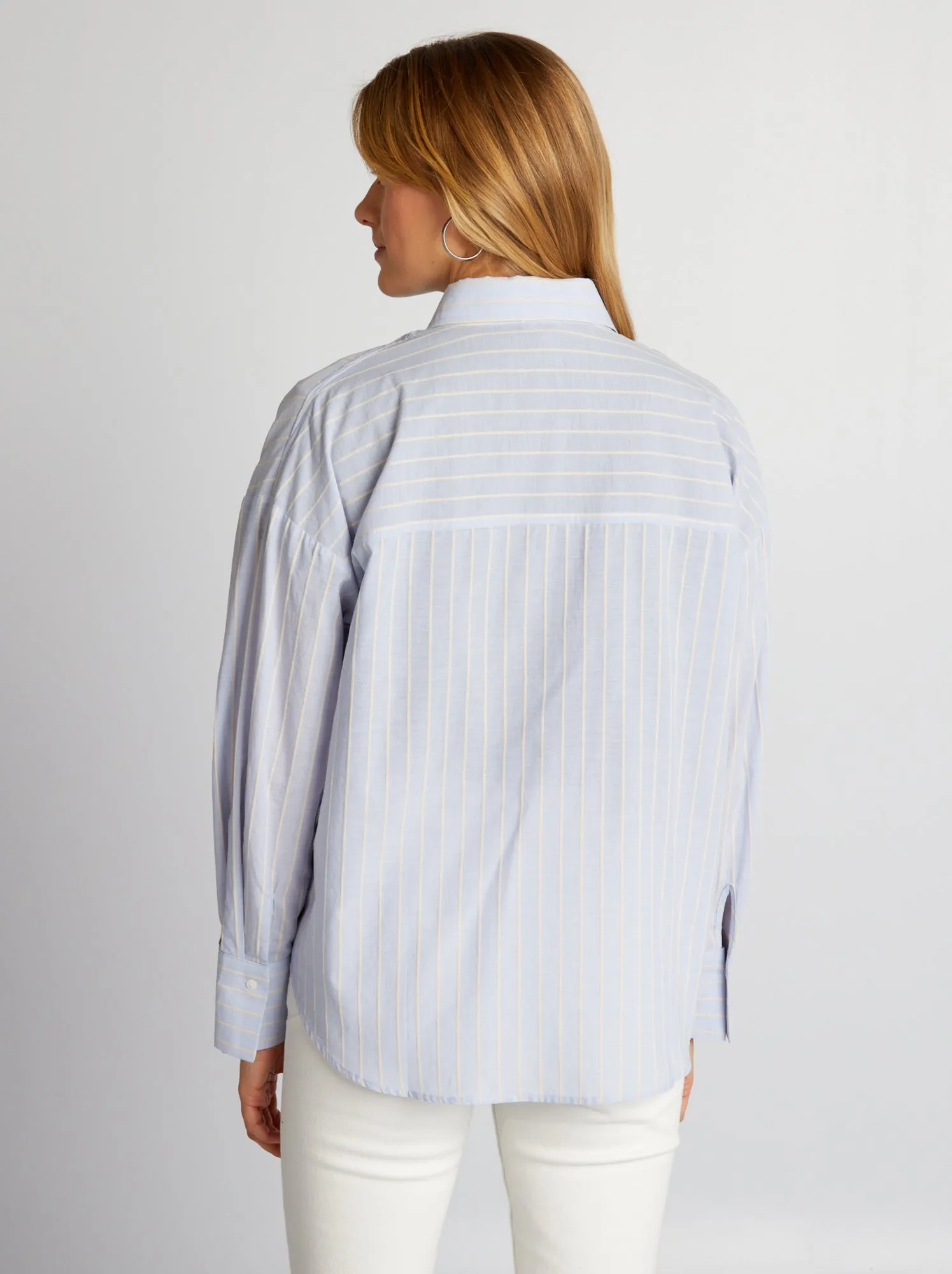 Camicia oversize a righe - BLU