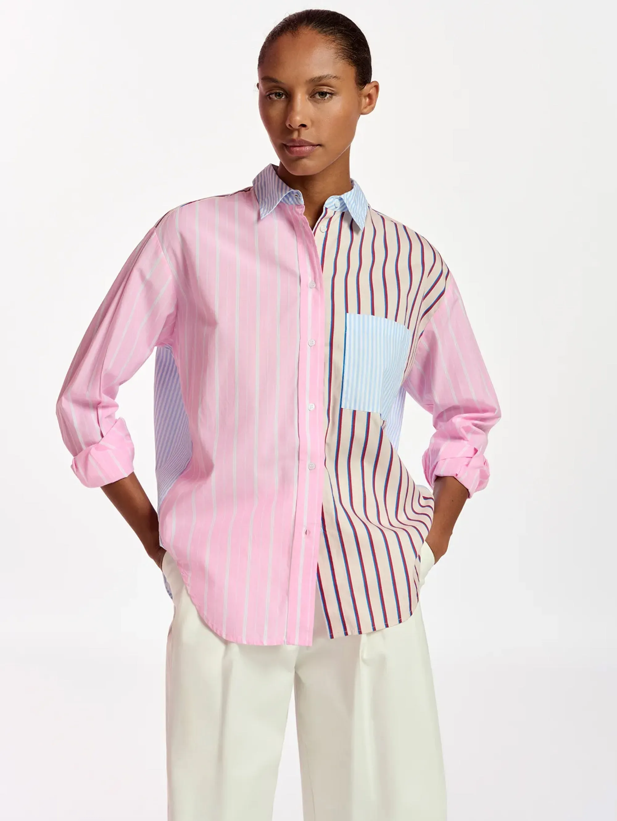 Camicia Oversize a Righe Multicolor