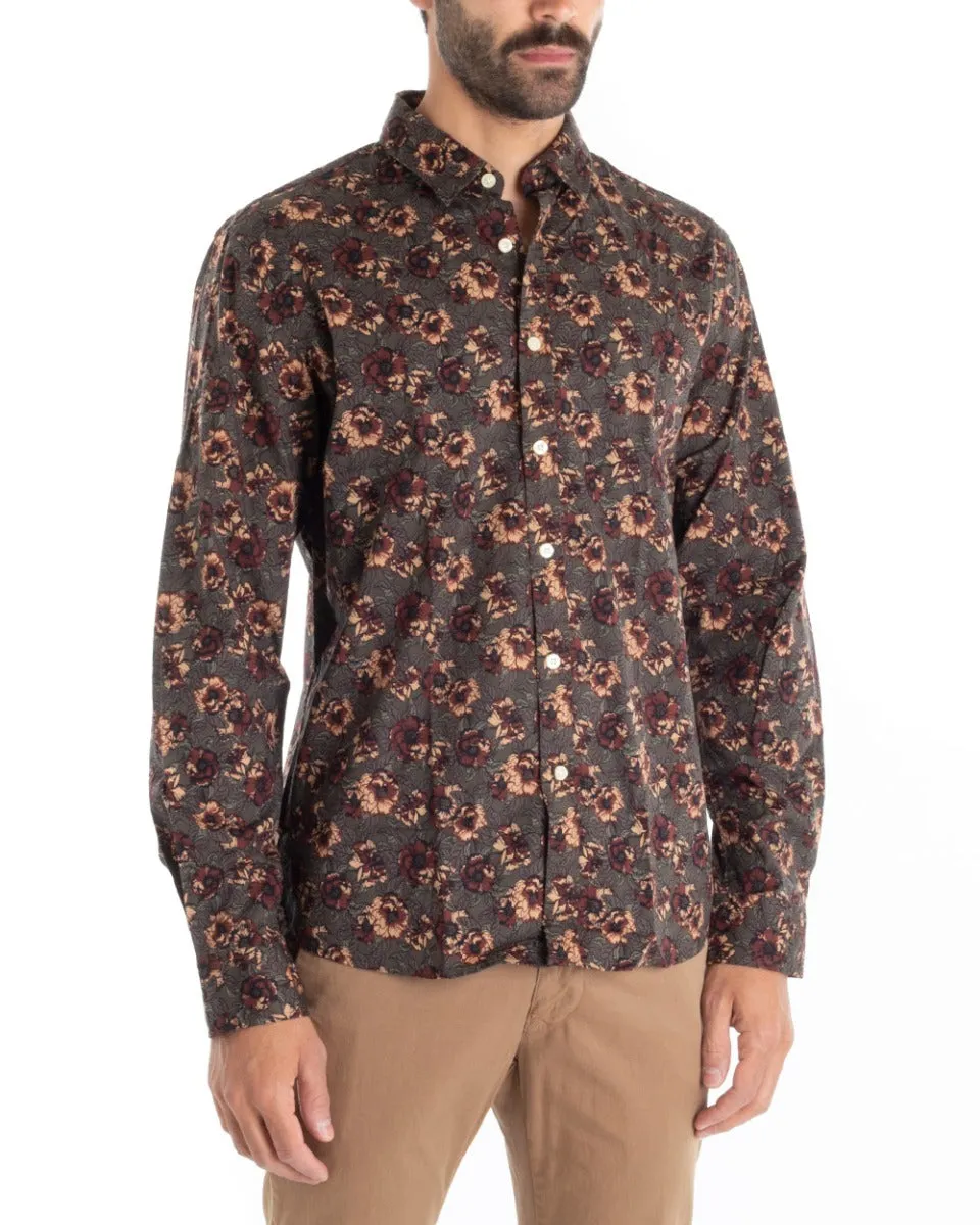 Camicia Uomo Con Colletto Manica Lunga Regular Fit Viscosa Morbida GIOSAL-C2440A