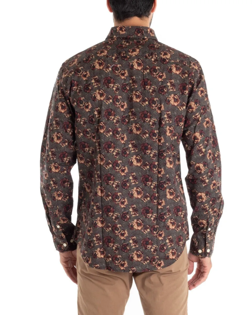 Camicia Uomo Con Colletto Manica Lunga Regular Fit Viscosa Morbida GIOSAL-C2440A