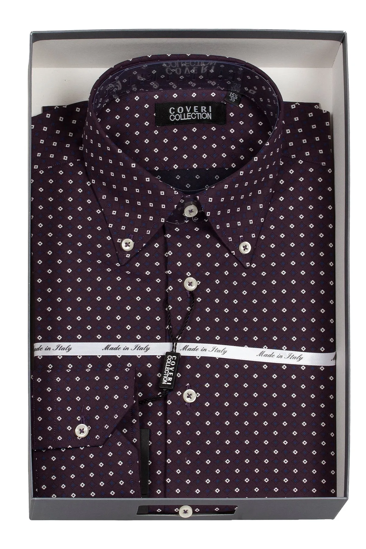 Camicia uomo Made in Italy microfantasia