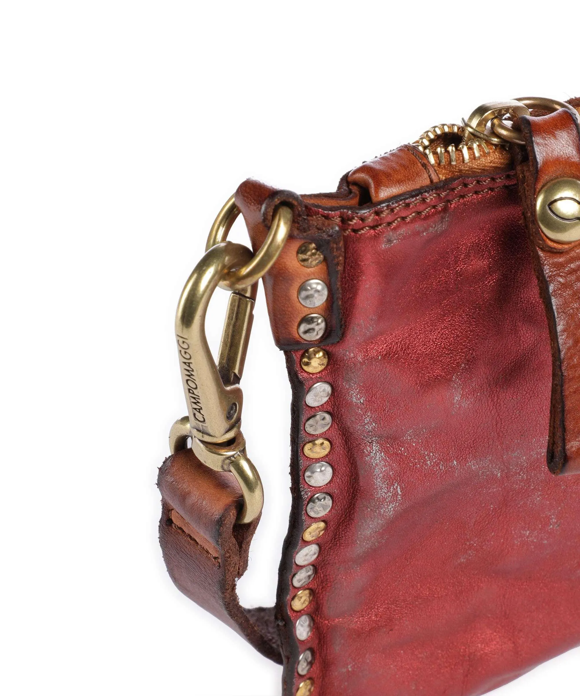  Campomaggi Borsa a tracolla pelle di vacchetta finemente grana rosso  