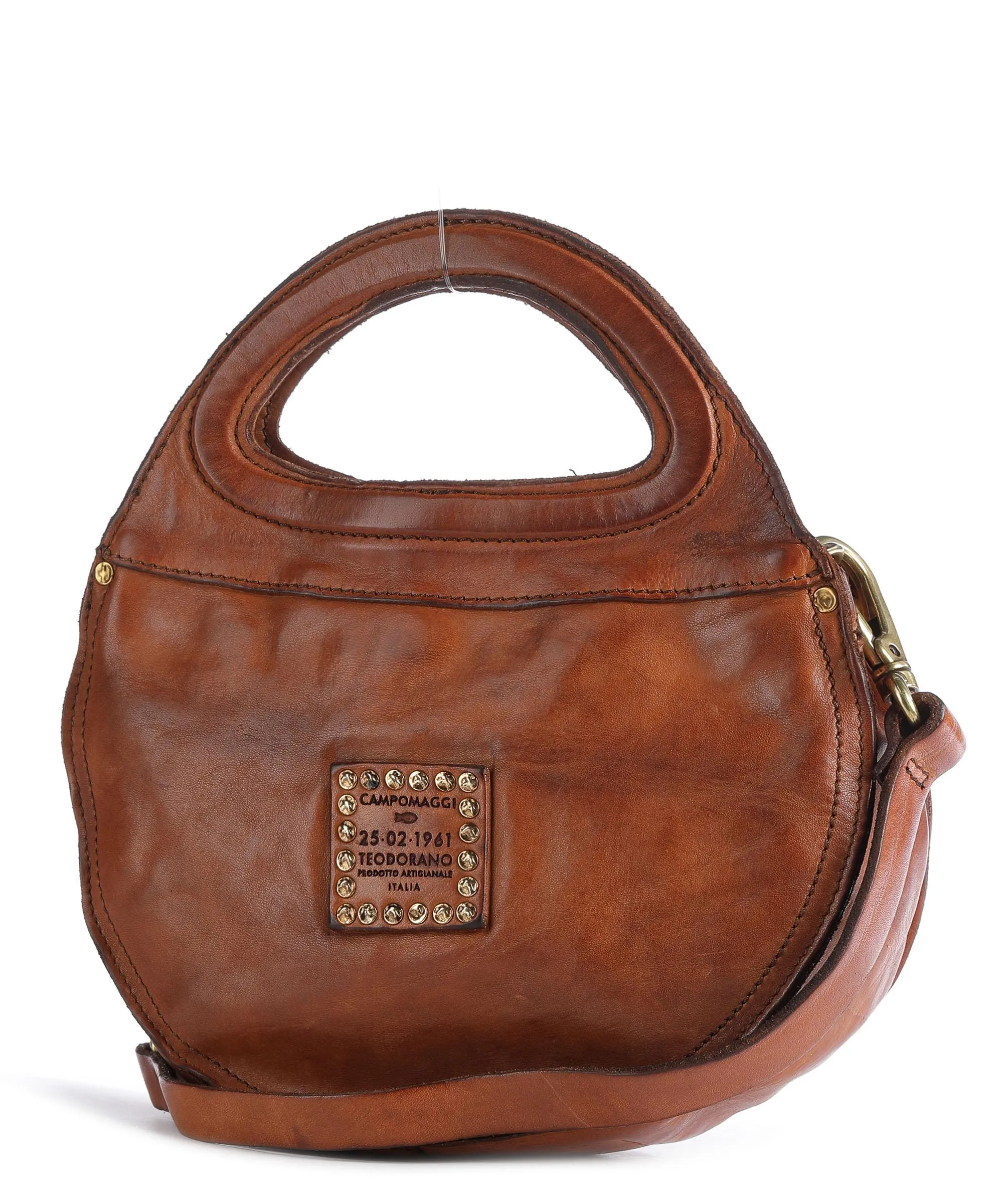  Campomaggi Prestige Borsa a mano pelle di vacchetta finemente grana cognac  
