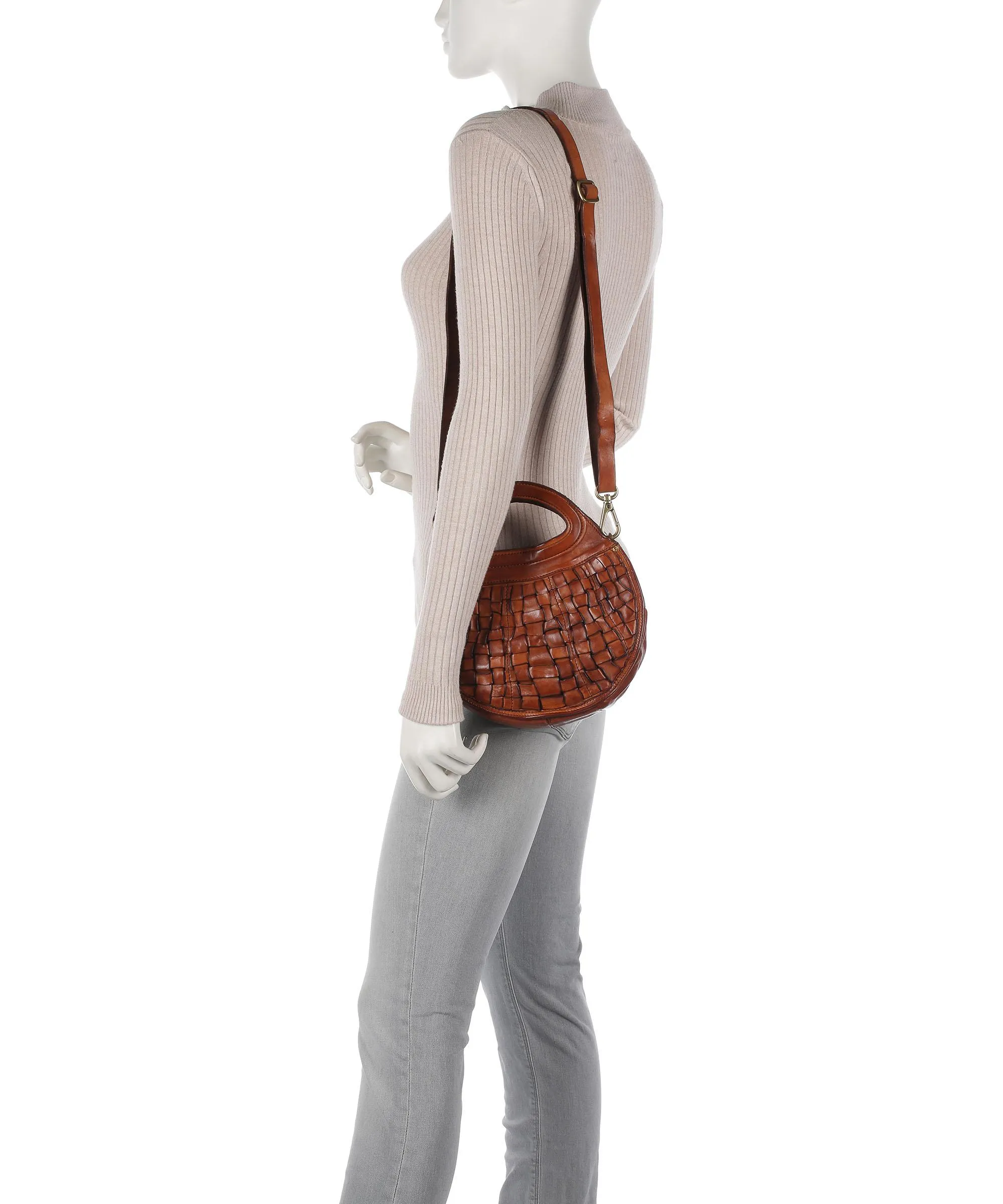  Campomaggi Prestige Borsa a mano pelle di vacchetta finemente grana cognac  