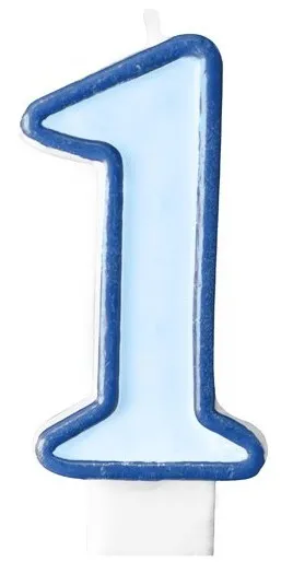 Candelina numero 1 blu