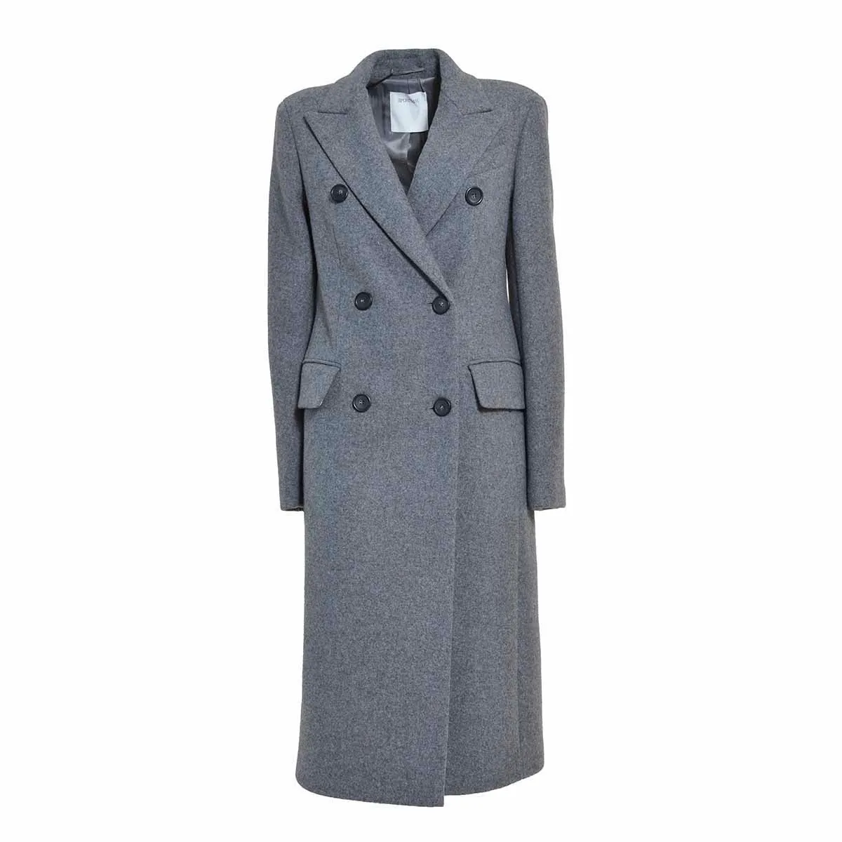 Cappotto Adua doppiopetto in lana vergine grigio Sportmax
