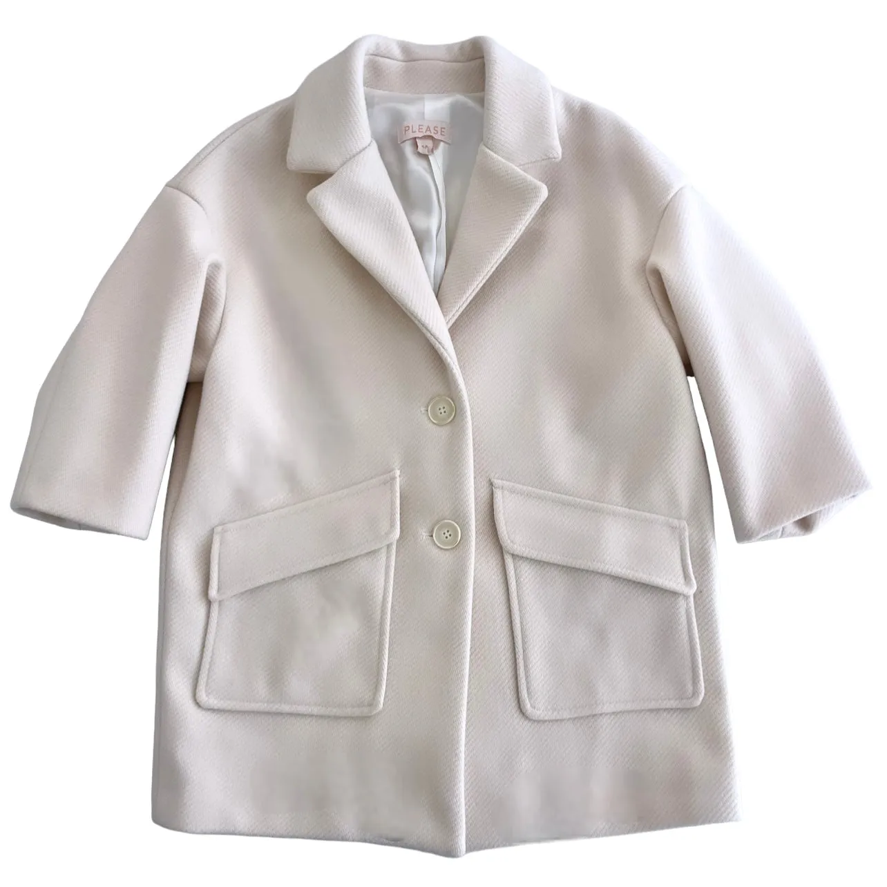 Cappotto bianco latte per bambina