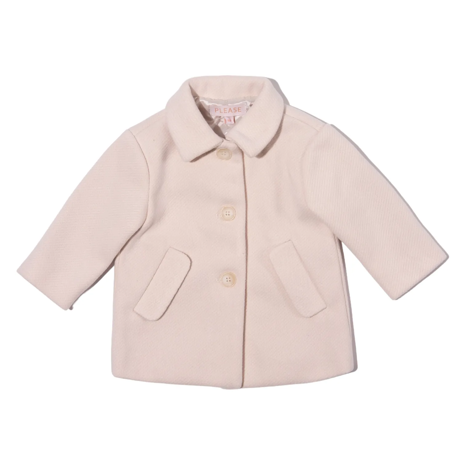 Cappotto bianco latte per neonata e bambina