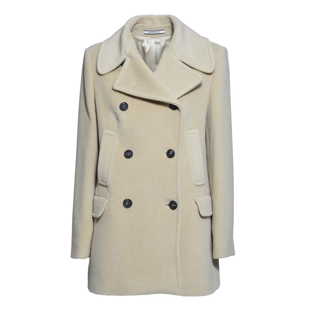 Cappotto Blanche in angora e lana sabbia Tagliatore