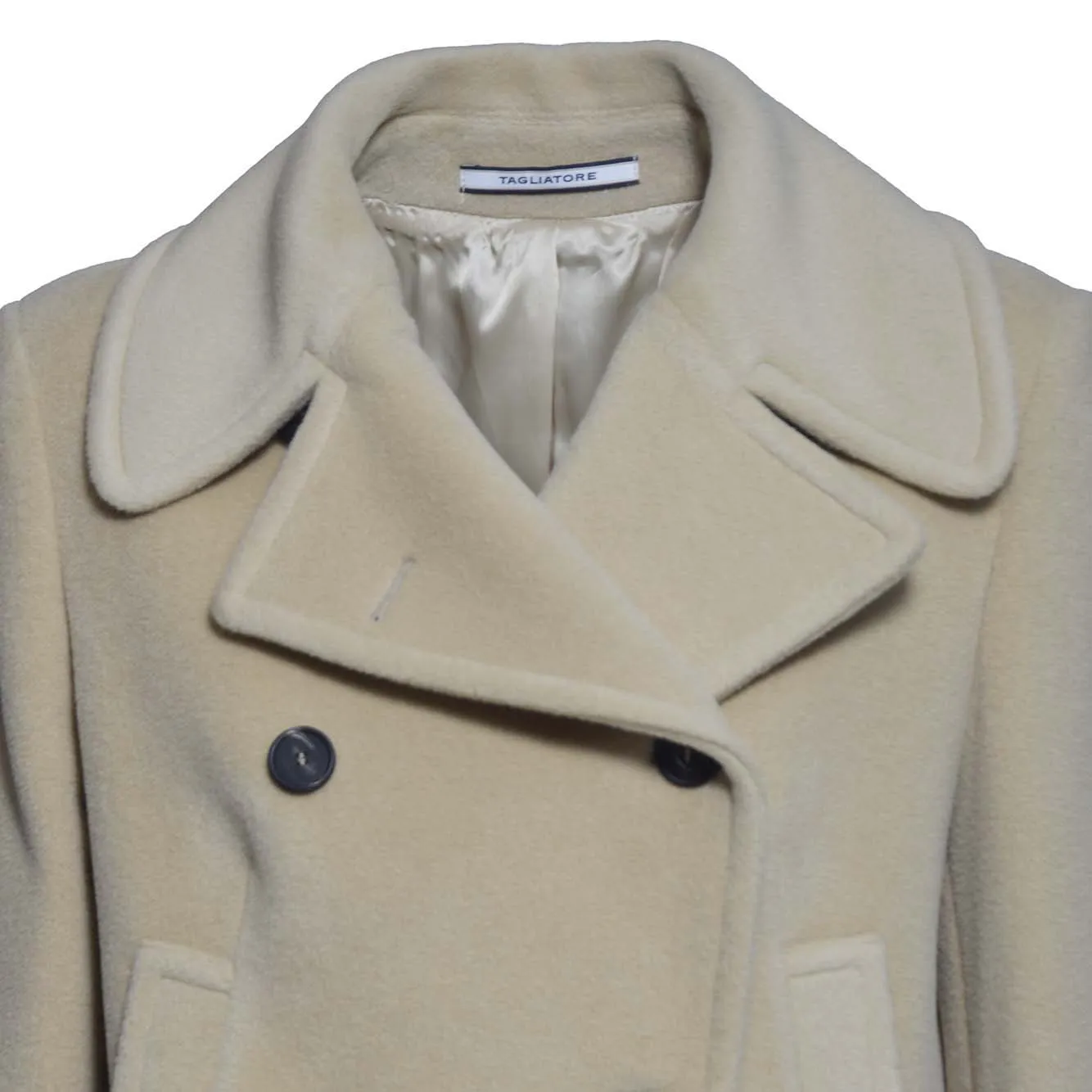 Cappotto Blanche in angora e lana sabbia Tagliatore